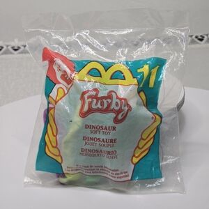 Vintage 2000 McDonald's Happy Meal Furby Dinosaur Soft Toy Keychain-Read Details